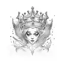 lite shoes with fire and crown tattoo design idea