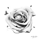 Roses, stopped clock, broken heart tattoo design idea