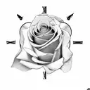 Roses, stopped clock, broken heart tattoo design idea
