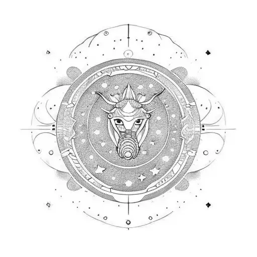 signo sol en acuario ascendente tauro luna cancer tattoo design idea
