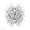 fine line microrrealism mathematics tattoo design idea