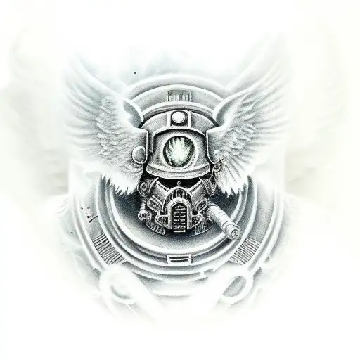 blood angel space marine tattoo design idea