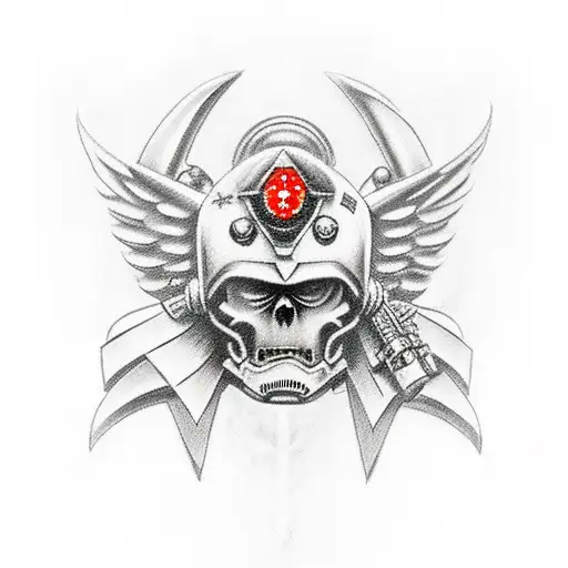 blood angels space marine tattoo design idea