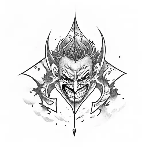 Joker Fire Force anime Blue highlights  tattoo design idea