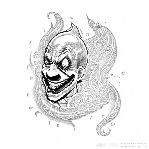 Fire Force joker anime Blue highlights  tattoo design idea