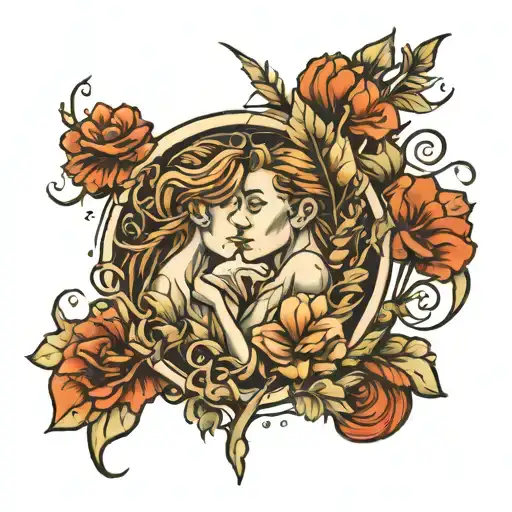 matching tattoo that represents strugle, love and growth tattoo design idea