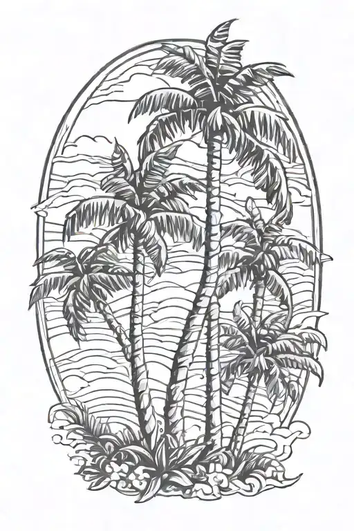 gta palm trees tattoo design idea