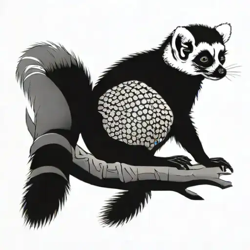 lemur fancy tattoo design idea