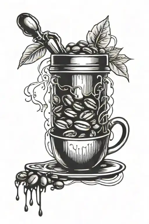 Combine BDSM elements with coffee beans in a unique tattoo design tattoo design idea