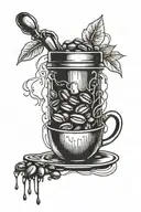 Combine BDSM elements with coffee beans in a unique tattoo design tattoo design idea