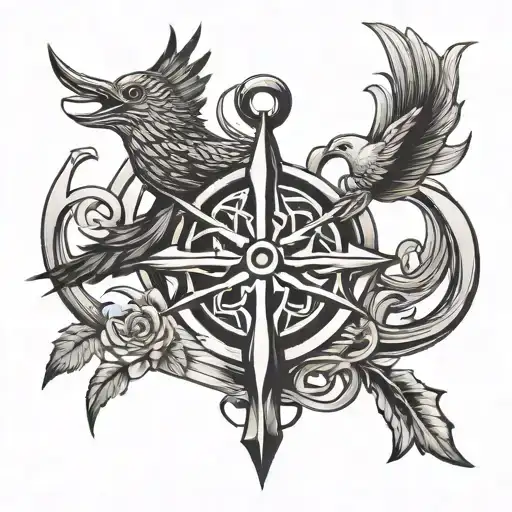 Infinity Symbol coordinates roots birds shield compass Celtic Knots anchors arrows Interlocking Hearts:  tattoo design idea