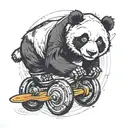 panda on a skate wheels tattoo design idea