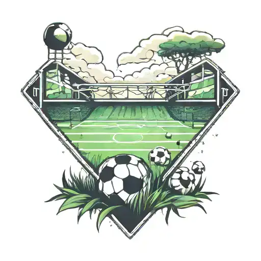 soccer field tattoo design idea