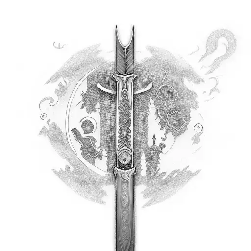 sword quote: All-Fathers, let the dark magics flow through me one last time. tattoo design idea