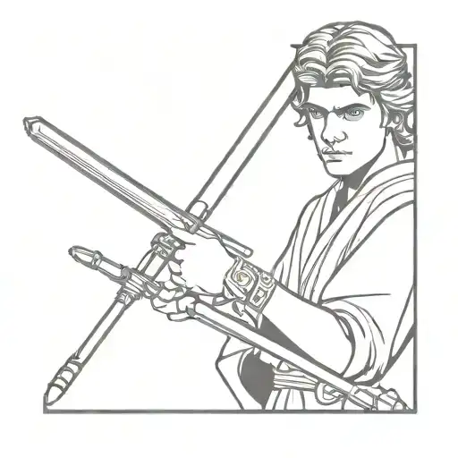 Anakin Skywalker lightsaber tattoo design idea