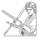 Anakin Skywalker lightsaber tattoo design idea