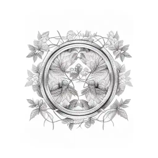 blackberry vines wrapping around an hourglass tattoo design idea