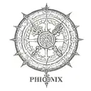 phonix with lines vegvisir symbol tattoo design idea
