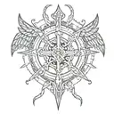 phonix with lines vegvisir symbol tattoo design idea