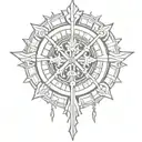 phonix with lines vegvisir symbol tattoo design idea
