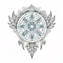 phonix with lines vegvisir symbol tattoo design idea