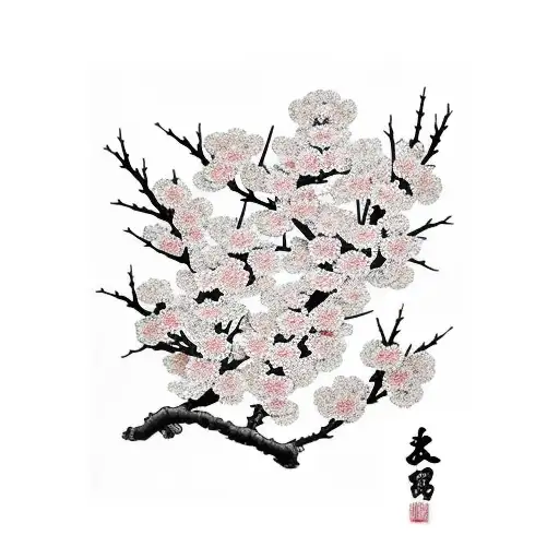 Cherry Blossom branch tattoo design idea