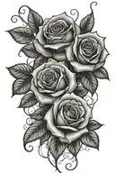 roses with vines tattoo design idea