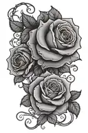 roses with vines tattoo design idea