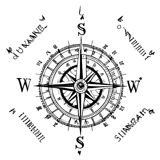 A compass with the words 'find your way' as a reminder to stay focused and determined tattoo design idea