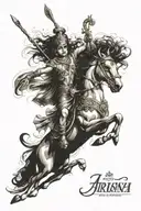 lord Krishna leading Arjuna tattoo design idea