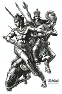 lord Krishna leading Arjuna tattoo design idea