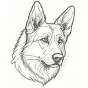 german shepherd dog outline tattoo design idea
