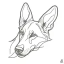 german shepherd dog outline tattoo design idea