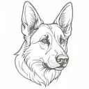 german shepherd dog outline tattoo design idea