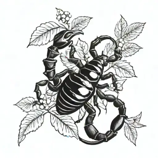 scorpion and huckleberry branch  tattoo design idea