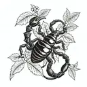 scorpion and huckleberry branch  tattoo design idea