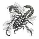 scorpion and huckleberry branch  tattoo design idea