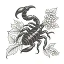scorpion and huckleberry branch  tattoo design idea