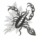 scorpion and huckleberry branch  tattoo design idea