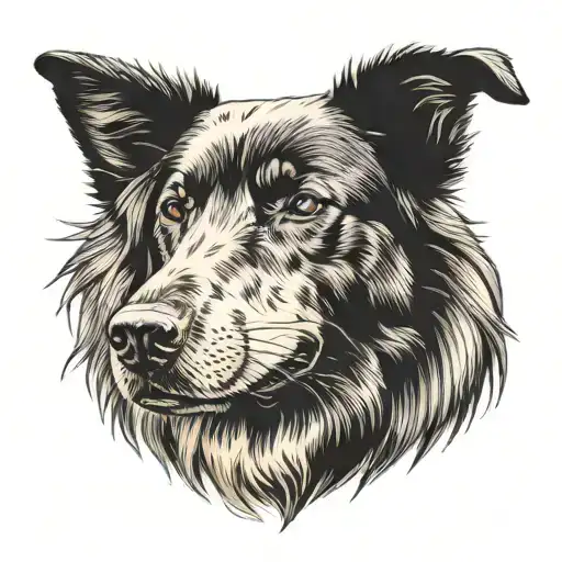 Generate a tattoo for the forearm. The tattoo contains a black Groenendael dog hugging a Golden Retriever tattoo design idea
