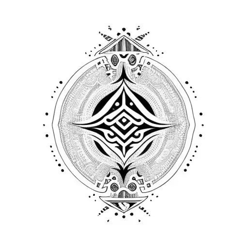 forearm tattoo including indonesian design with hints of New Zealand tattoo design idea