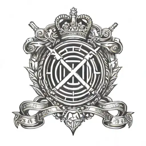 arsenal logo with canon shooting tattoo design idea