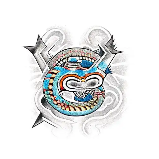 aztec snake tattoo design idea