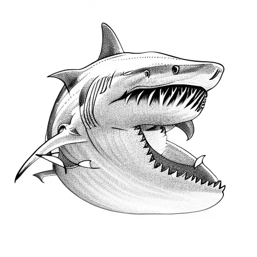 A shark in prison tattoo design idea