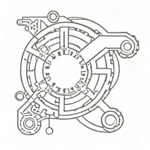 gear shift pattern tattoo design idea