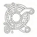 gear shift pattern tattoo design idea