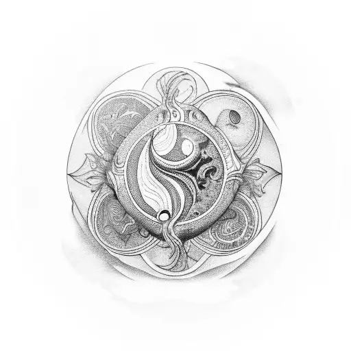 Yin and yang leviathan and phonex tattoo design idea