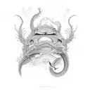  leviathan and phonex tattoo design idea
