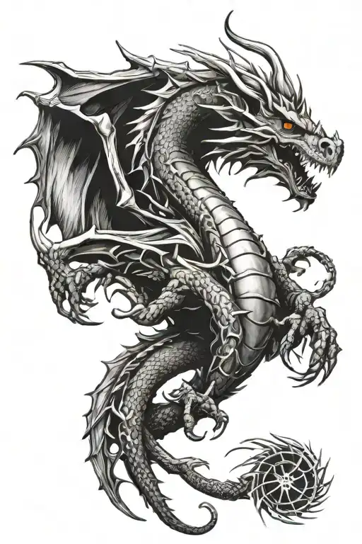 forearm dragon with turbo  tattoo design idea