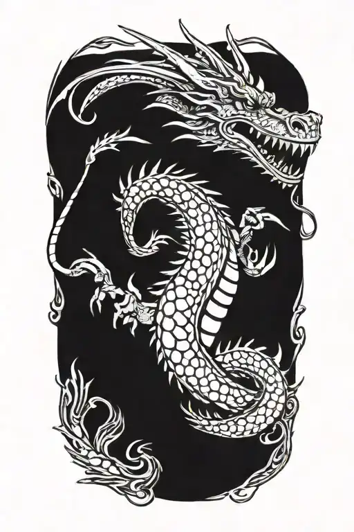 dragon with turbo charger tattoo design idea